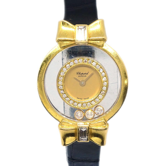 Chopard * Happy Diamonds Ref.20/4297 Quartz Watch 18KYG Diamond Crocodile