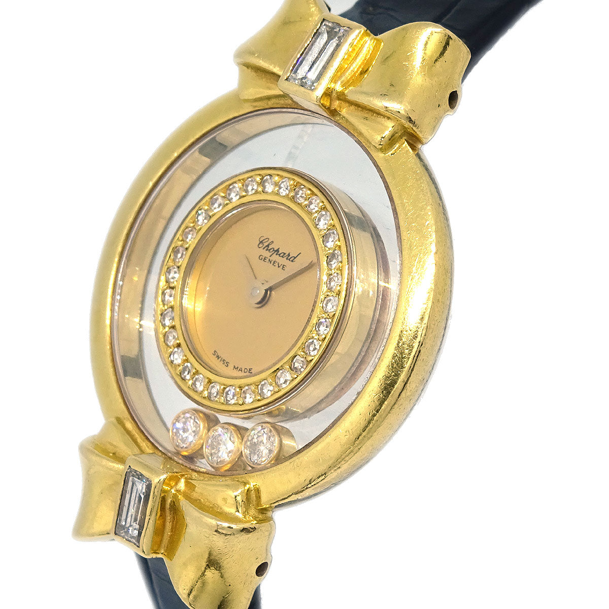 Chopard * Happy Diamonds Ref.20/4297 Quartz Watch 18KYG Diamond Crocodile