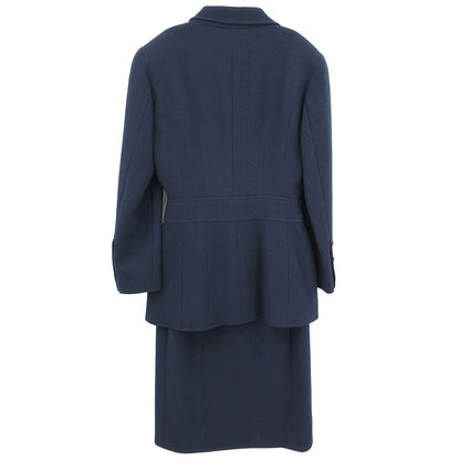 Chanel Setup Suit Jacket Skirt Navy #36