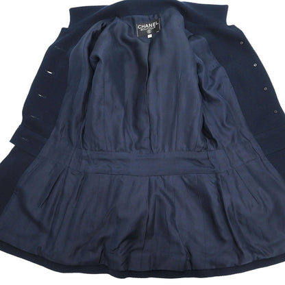 Chanel Setup Suit Jacket Skirt Navy #36