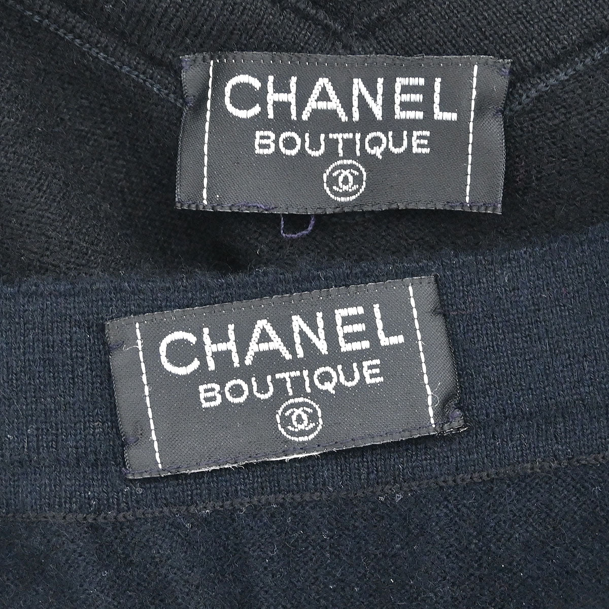 Chanel Setup Suit Cardigan Skirt Black #40