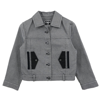Chanel 2009 Single Breasted Jacket Sport Line Jacket Gray #36