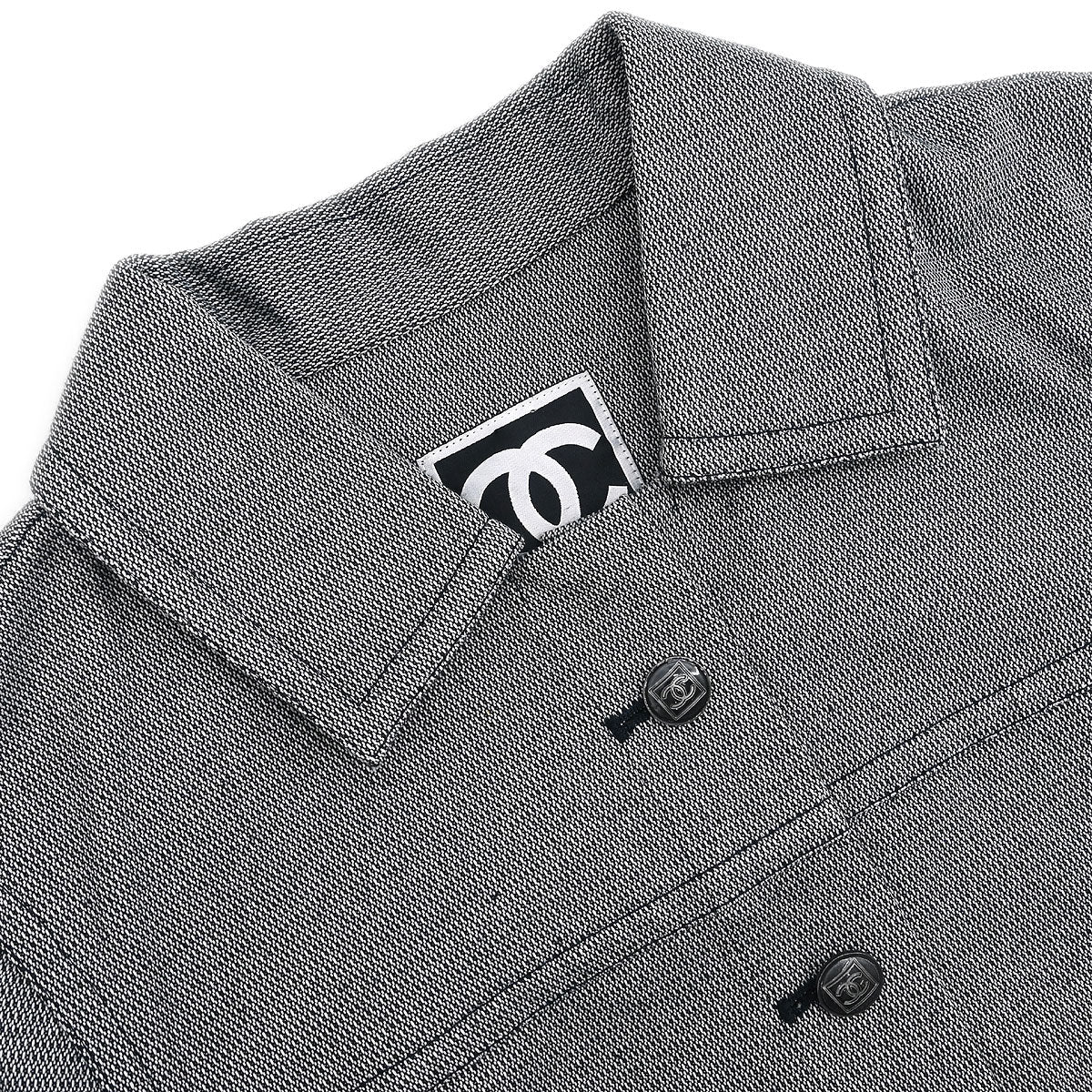 Chanel 2009 Single Breasted Jacket Sport Line Jacket Gray #36
