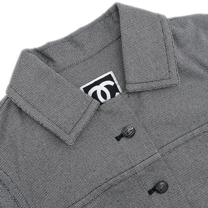 Chanel 2009 Single Breasted Jacket Sport Line Jacket Gray #36