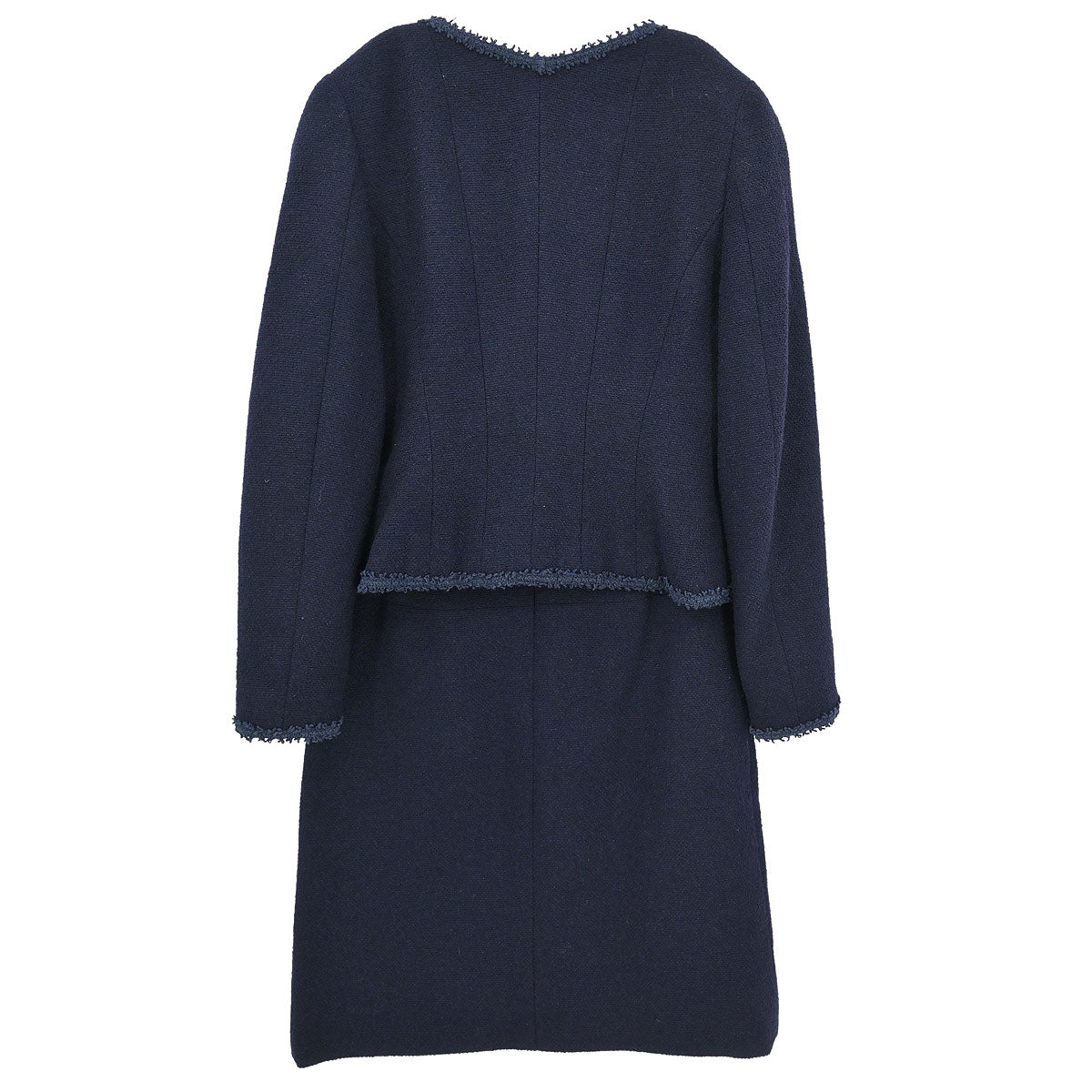 Chanel 1997 Setup Suit Jacket Skirt Navy #38