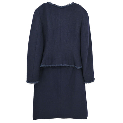 Chanel 1997 Setup Suit Jacket Skirt Navy #38