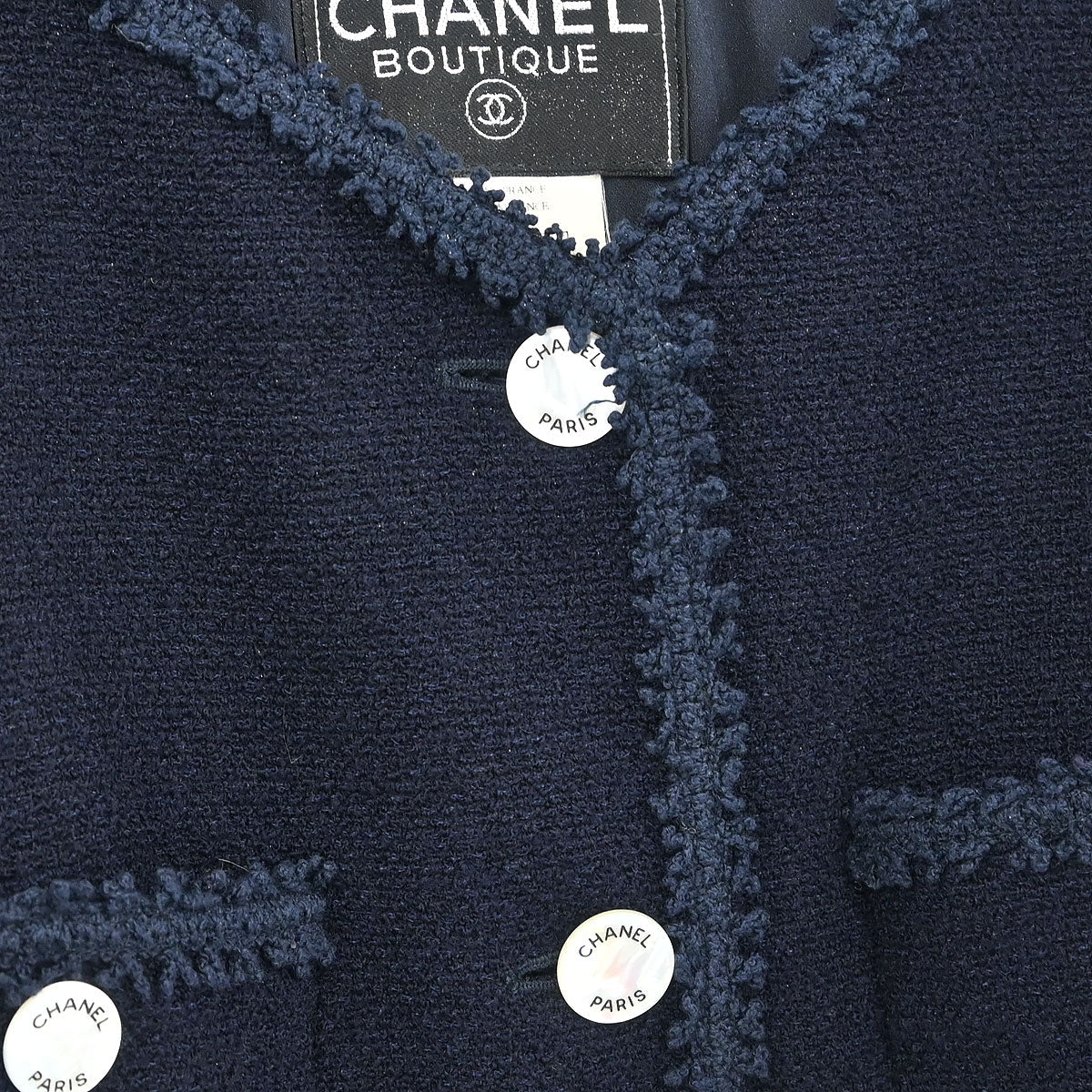 Chanel 1997 Setup Suit Jacket Skirt Navy #38