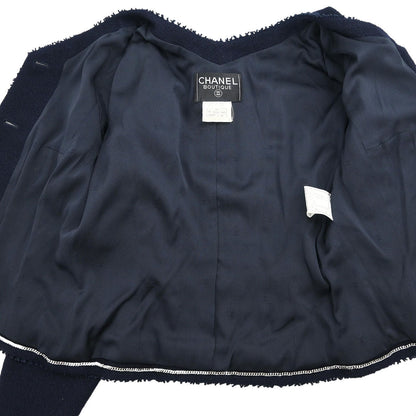 Chanel 1997 Setup Suit Jacket Skirt Navy #38
