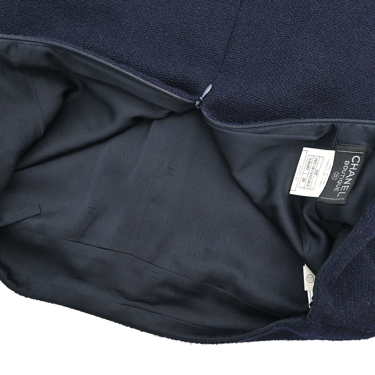 Chanel 1997 Setup Suit Jacket Skirt Navy #38