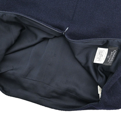 Chanel 1997 Setup Suit Jacket Skirt Navy #38