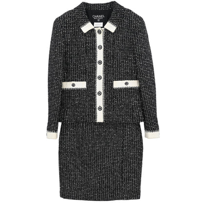 Chanel 1996 Setup Suit Jacket Skirt Black #40