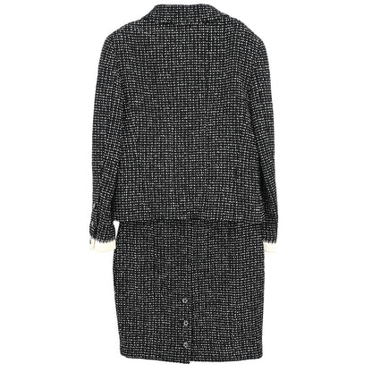 Chanel 1996 Setup Suit Jacket Skirt Black #40
