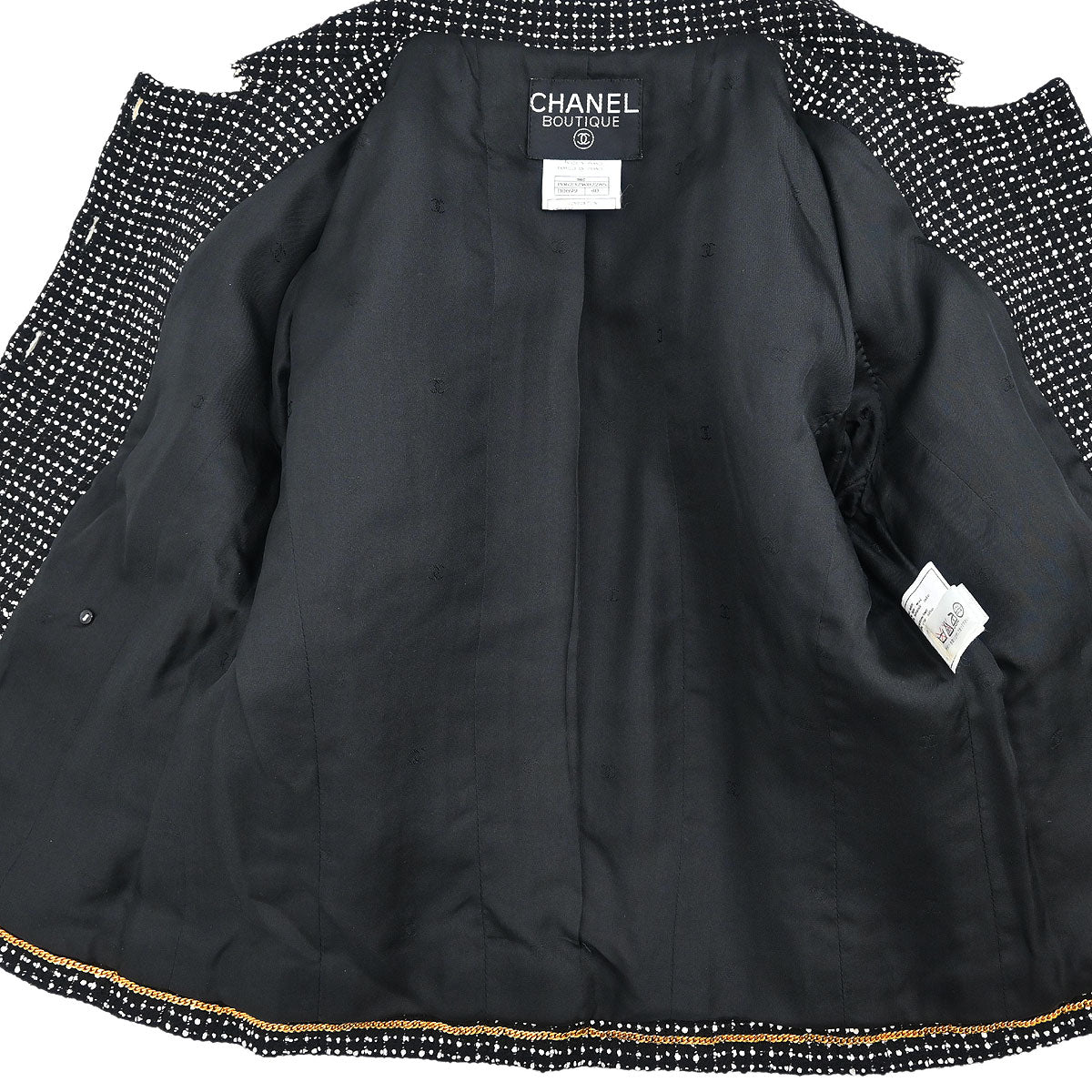 Chanel 1996 Setup Suit Jacket Skirt Black #40