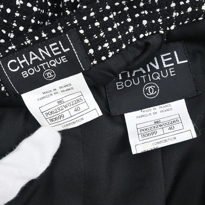 Chanel 1996 Setup Suit Jacket Skirt Black #40