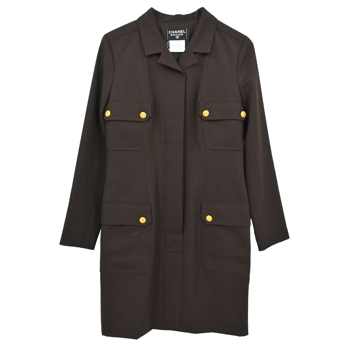 Chanel 1996 Single Breasted Jacket Brown #38