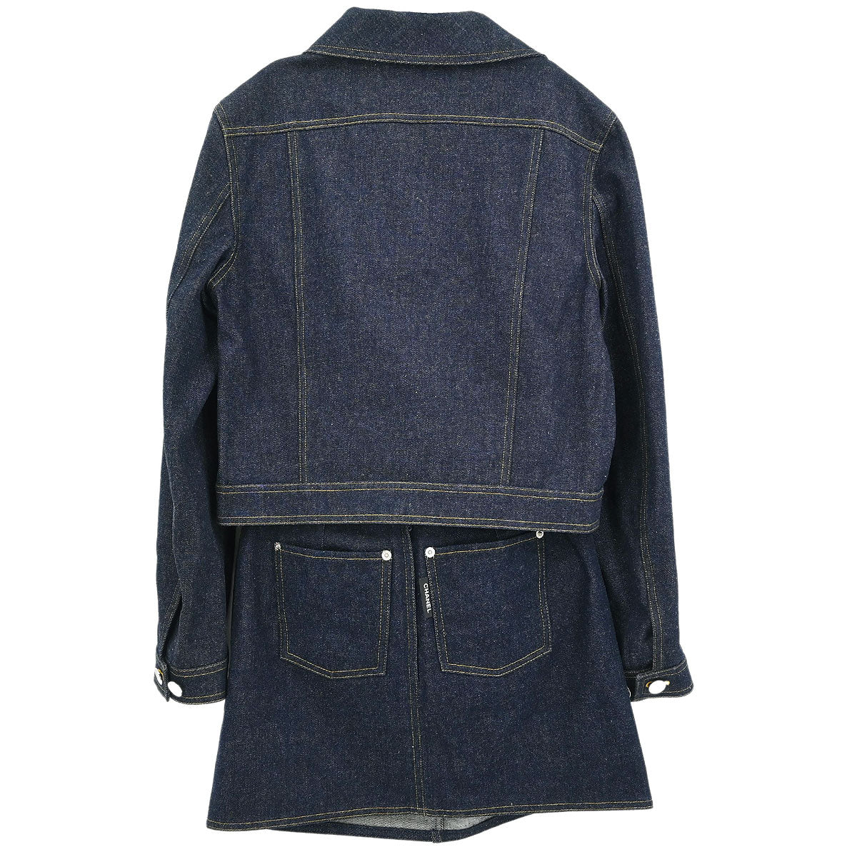 Chanel 1996 Setup Suit Jacket Skirt Navy #40 #38