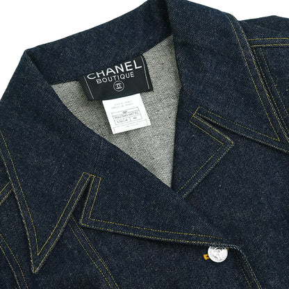 Chanel 1996 Setup Suit Jacket Skirt Navy #40 #38