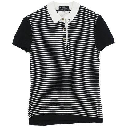 Chanel Polo Shirt Top Black #36
