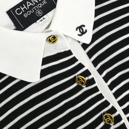 Chanel Polo Shirt Top Black #36