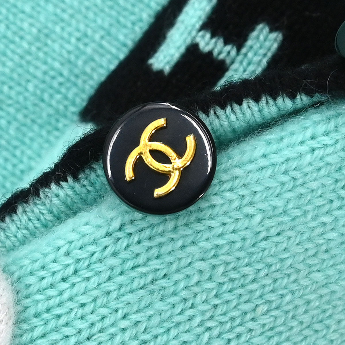 Chanel Ensemble Cardigan Short Sleeve Top Light Green