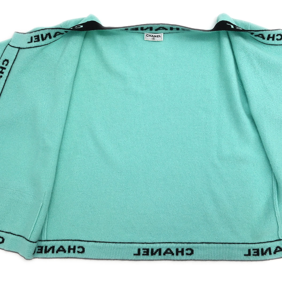 Chanel Ensemble Cardigan Short Sleeve Top Light Green