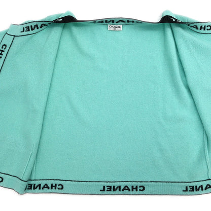 Chanel Ensemble Cardigan Short Sleeve Top Light Green