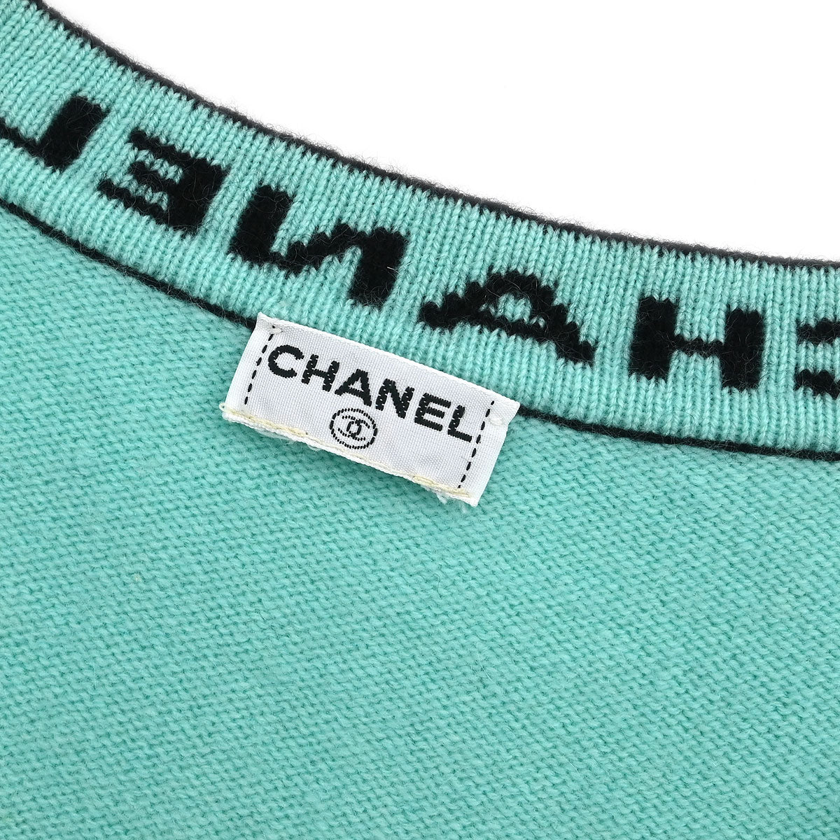 Chanel Ensemble Cardigan Short Sleeve Top Light Green