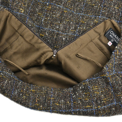 Chanel 1994 Setup Suit Jacket Skirt Brown #38