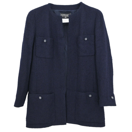 Chanel 1996 Collarless Jacket Navy #42