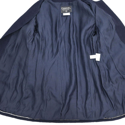 Chanel 1996 Collarless Jacket Navy #42