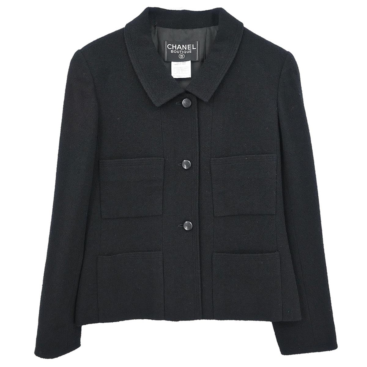 Chanel 1998 Single Breasted Jacket Black #38