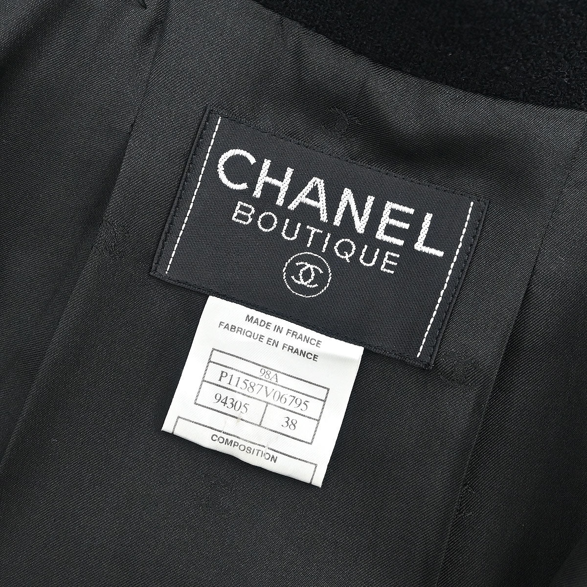 Chanel 1998 Single Breasted Jacket Black #38