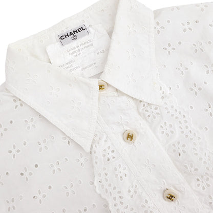 Chanel Top Blouse White #36