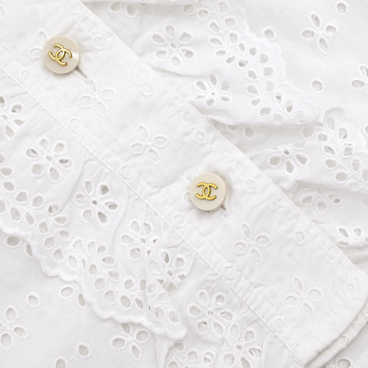 Chanel Top Blouse White #36