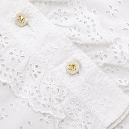 Chanel Top Blouse White #36