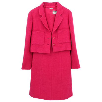 Chanel Setup Suit Jacket Sleeveless Dress Pink #36