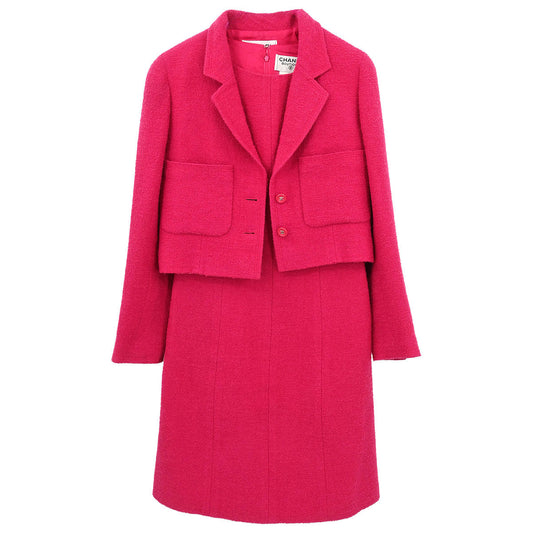 Chanel Setup Suit Jacket Sleeveless Dress Pink #36