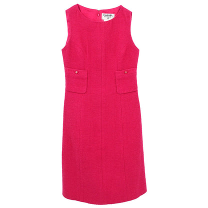 Chanel Setup Suit Jacket Sleeveless Dress Pink #36