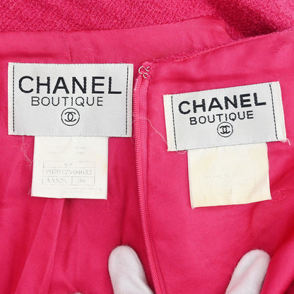 Chanel Setup Suit Jacket Sleeveless Dress Pink #36