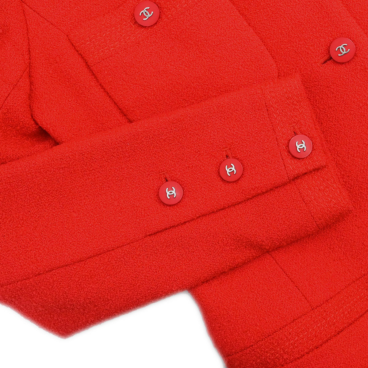 Chanel 1996 Setup Suit Jacket Skirt Red #36