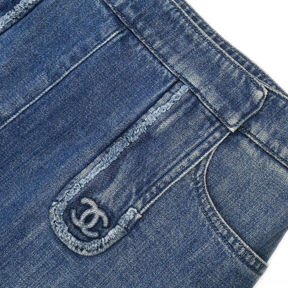Chanel 2008 Denim Skirt Blue #38