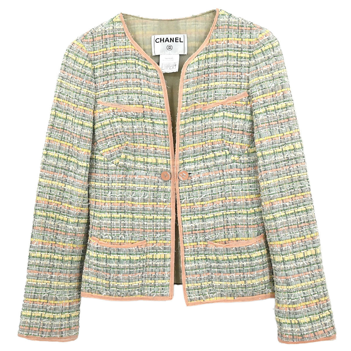 Chanel 2005 Collarless Jacket Green #34