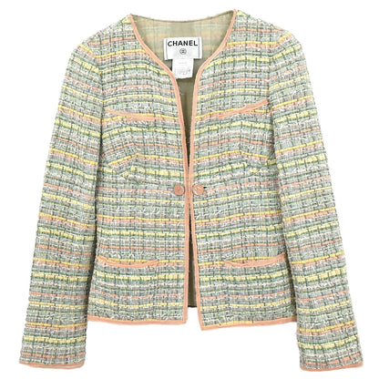 Chanel 2005 Collarless Jacket Green #34