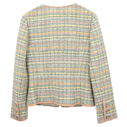 Chanel 2005 Collarless Jacket Green #34