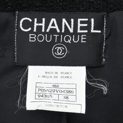 Chanel 1995 Single Breasted Jacket Black #38