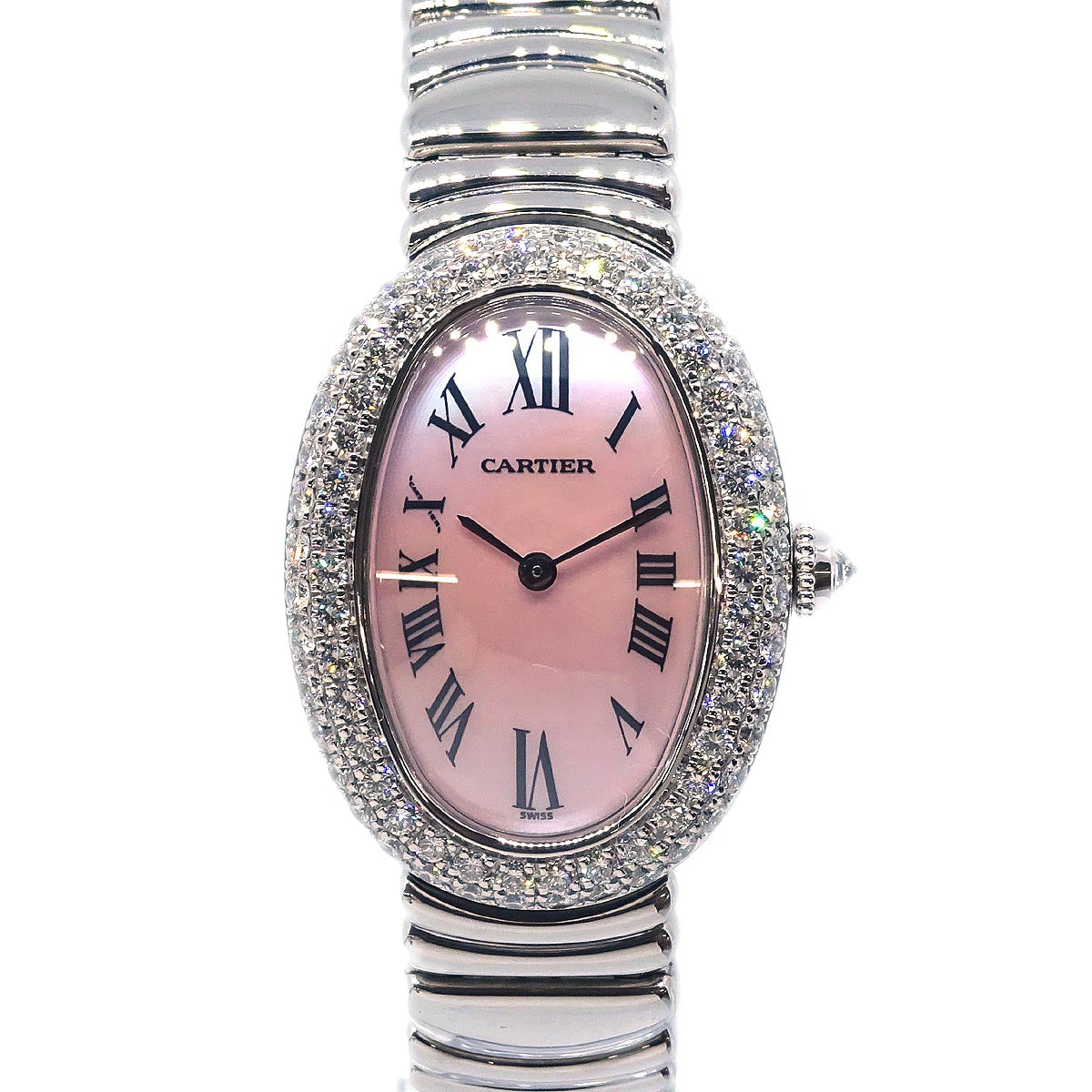 Cartier Baignoire Ref.1955 Quartz Watch 18KWG Diamond