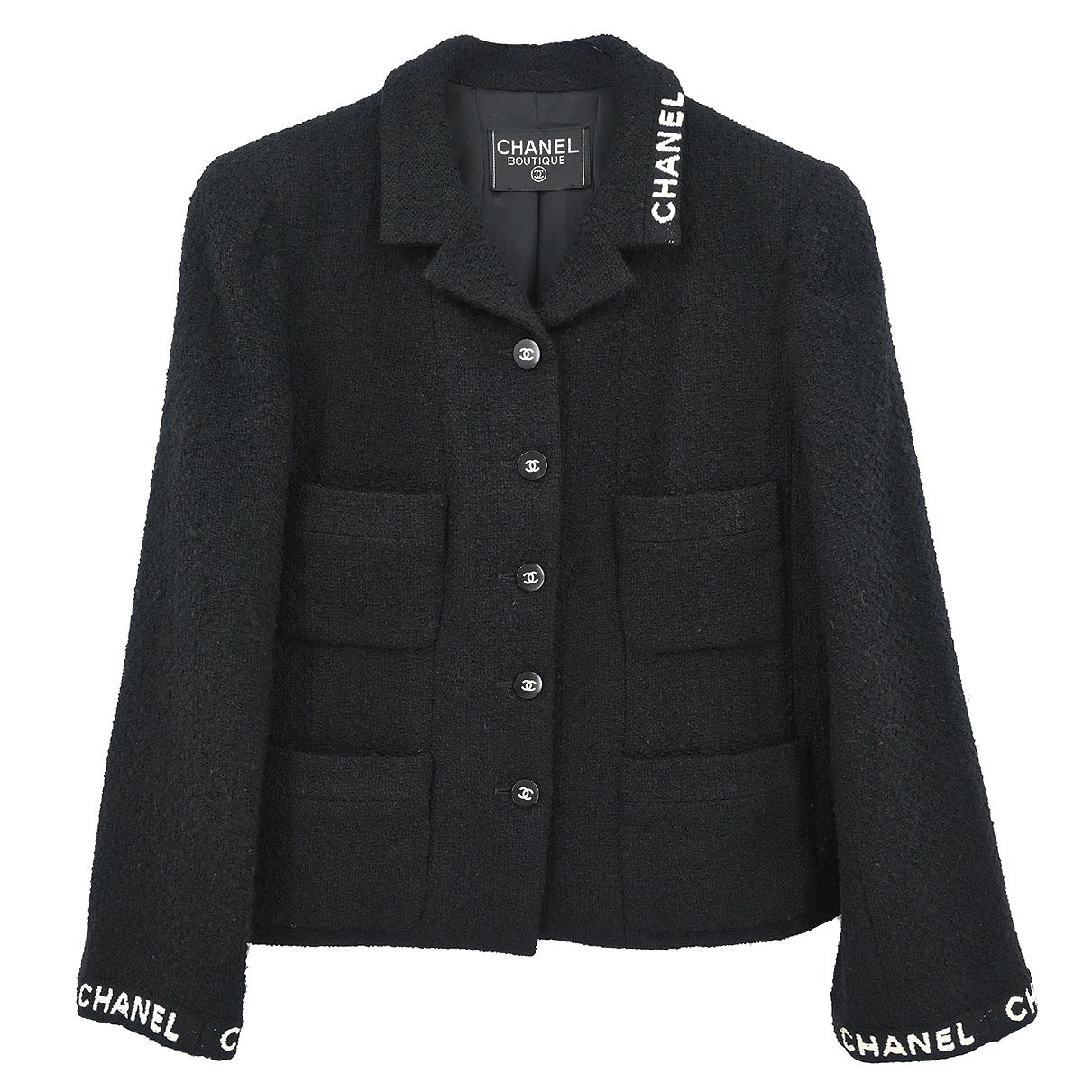 Chanel Single Breasted Jacket Black