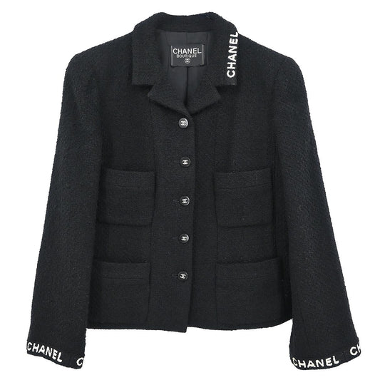 Chanel Single Breasted Jacket Black