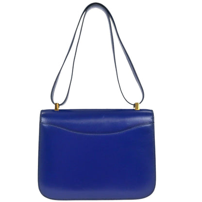 Hermes Blue Saphir Box Calf Constance 23 Shoulder Bag