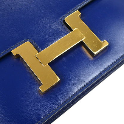 Hermes Blue Saphir Box Calf Constance 23 Shoulder Bag
